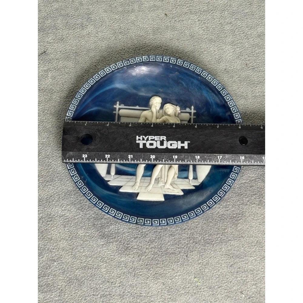 Incolay Studios Voyage of Ulysses Lapis Blue Cameo Plates Set of 2 Brunettin